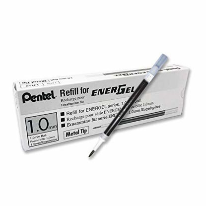 Picture of Pentel Refill Ink for BL60 EnerGel Liquid Gel Pen, 1.0mm, Metal Tip, Black Ink, Box of 12 (LR10-A-12)