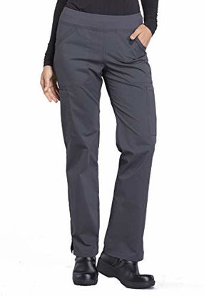 Picture of Cherokee Workwear Professionals Mid Rise Straight Leg Pull-on Cargo Scrub Pant, M, Pewter