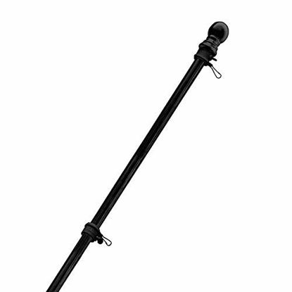 Picture of MIYA Flag Pole - 5FT Flagpole Kit for American Flag - Professional Metal Flag Pole for House Garden Yard - Residential or Commercial Flag Pole Black (Flag Pole only)