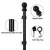 Picture of MIYA Flag Pole - 5FT Flagpole Kit for American Flag - Professional Metal Flag Pole for House Garden Yard - Residential or Commercial Flag Pole Black (Flag Pole only)