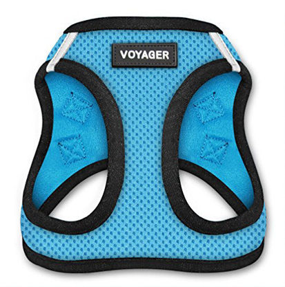 Picture of Voyager Step-in Air Dog Harness - All Weather Mesh, Step in Vest Harness for Small and Medium Dogs by Best Pet Supplies, Baby Blue Base, XXS (Chest: 10.5-13" Fit Cats) (207-BBB-XXS)