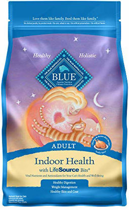 Picture of Blue Buffalo Indoor Health Natural Adult Dry Cat Food, Chicken & Brown Rice 7-lb