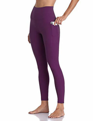 Picture of Colorfulkoala Women's High Waisted Yoga Pants 7/8 Length Leggings with Pockets (XL, Deep Violet)