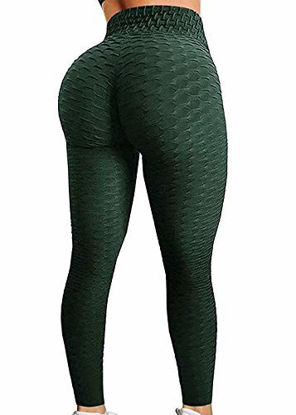 Picture of SEASUM Women's High Waist Yoga Pants Tummy Control Slimming Booty Leggings Workout Running Butt Lift Tights L