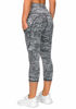 Picture of THE GYM PEOPLE Thick High Waist Yoga Pants with Pockets, Tummy Control Workout Running Yoga Leggings for Women (Large, Z-Capris Black & White Jacquard)