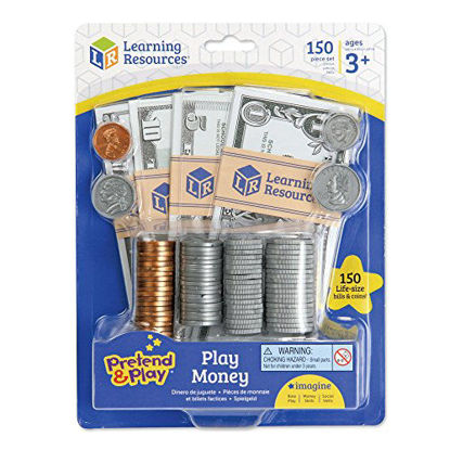 Picture of Learning Resources Pretend and Play, Play Money for Kids, Counting, Math, Currency, 150 Pieces, Easter Gifts for Kids, Ages 3+