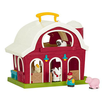 Picture of Battat - Big Red Barn - Animal Farm Playset for Toddlers 18M+ (6Piece), Dark Red, 13.5" Large x 9" W x 12" H