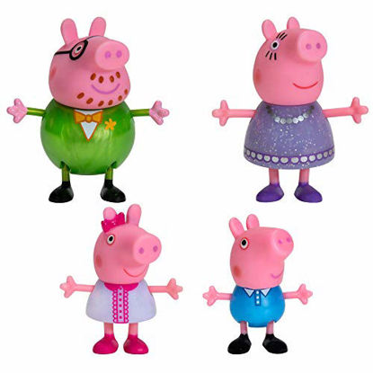 Picture of Peppa Pig Fancy Family - 4 Figure Pack, 3 Tall - Including Peppa Pig Characters Daddy Pig, Mummy Pig, Peppa Pig, and George - Toys for Toddlers, Kindergarteners, Kids