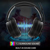 Picture of Jeecoo Xiberia USB Pro Gaming Headset for PC- 7.1 Surround Sound Headphones with Noise Cancelling Microphone- Memory Foam Ear Pads RGB Lights for Laptops