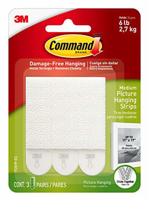 Picture of Command Medium Picture Hanging Strips, Indoor Use, White, Decorate Damage-Free, 6-Pack