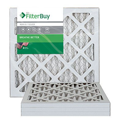 Picture of FilterBuy 12x18x1 MERV 8 Pleated AC Furnace Air Filter, (Pack of 4 Filters), 12x18x1 - Silver