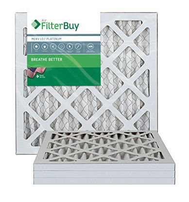 Picture of FilterBuy 10x10x1 MERV 13 Pleated AC Furnace Air Filter, (Pack of 4 Filters), 10x10x1 - Platinum
