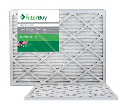 Picture of FilterBuy 18x30x1 MERV 8 Pleated AC Furnace Air Filter, (Pack of 2 Filters), 18x30x1 - Silver