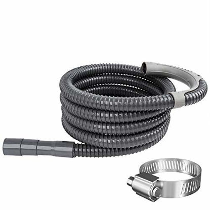 Picture of HOSOM Washer Drain Hose, 12 FT Portable Washing Machine Drainage Hose Extension, Industrial and Flexible Drain Hose Kit, Compatible with Whirlpool, Samsung, LG, Maytag