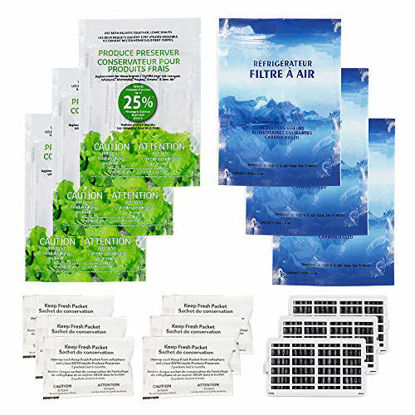 Picture of AMI PARTS W10311524 Air Filter &W10346771A Produce Preserver Replacement Compatible with Refrigerator(pack of 3 each)