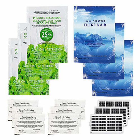 Picture of AMI PARTS W10311524 Air Filter &W10346771A Produce Preserver Replacement Compatible with Refrigerator(pack of 3 each)