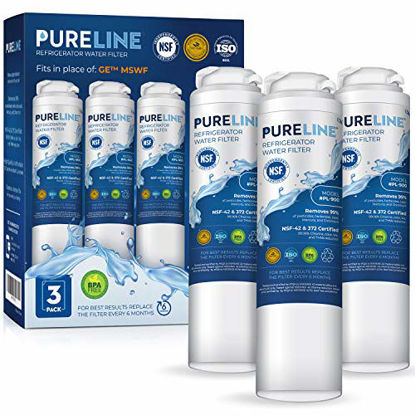 Picture of Pureline MSWF Water Filter. Compatible with GE MSWF, MSWF3PK, and MSWFDS, (3 Pack)