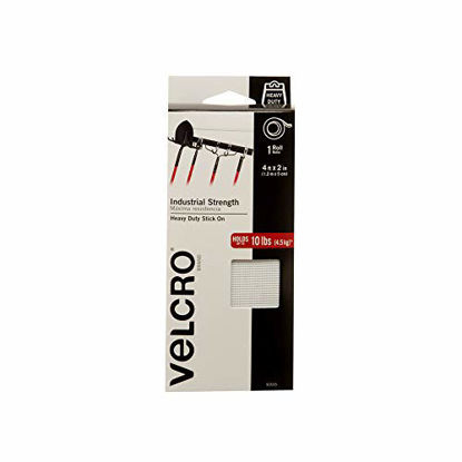 Picture of VELCRO Brand - Industrial Strength | Indoor & Outdoor Use | Superior Holding Power on Smooth Surfaces | Size 4ft x 2in | Tape, White - Pack of 1