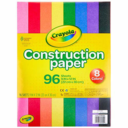 Picture of Crayola Construction Paper, Assorted Colors, 96 Count