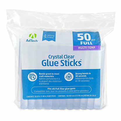 Picture of Adtech (220-14ZIP50) Full-Size Hot purpose glue sticks for crafting, scrapbooking & more, 4" 50ct, Clear, 50 Count