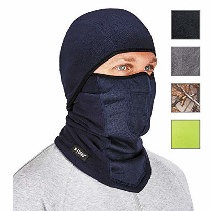 Picture of Ergodyne - 16851 N-Ferno 6823 Balaclava Ski Mask, Wind-Resistant Face Mask, Hinged Design to Wear as Neck Gaiter, Navy