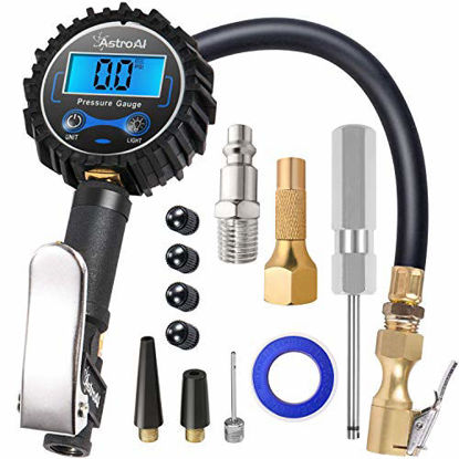 Picture of AstroAI Digital Tire Inflator with Pressure Gauge, 250 PSI Air Chuck and Compressor Accessories Heavy Duty with Rubber Hose and Quick Connect Coupler for 0.1 Display Resolution