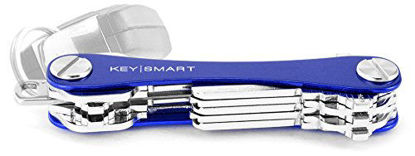 Picture of KeySmart - Compact Key Holder and Keychain Organizer (up to 14 Keys, Blue)
