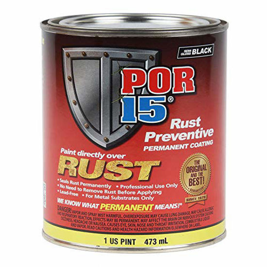 Picture of POR-15 45408 Rust Preventive Coating Semi-Gloss Black - 1 pint