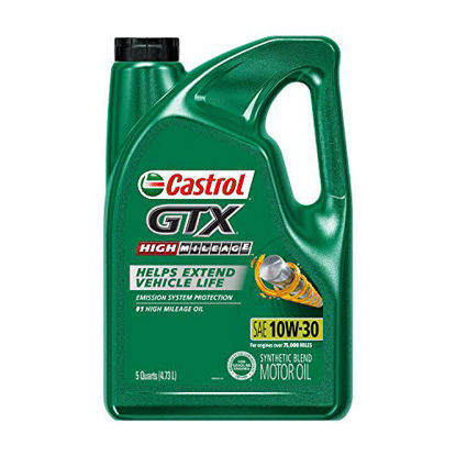 Picture of Castrol 03110-3PK GTX High Mileage 10W-30 Motor Oil - 5 Quart, (Pack of 3)