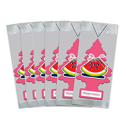 Picture of LITTLE TREES Car Air Freshener | Hanging Paper Tree for Home or Car | Watermelon Scent | 6 Pack