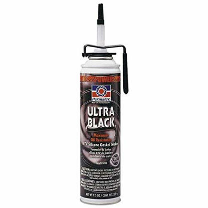 Picture of Permatex 85080-6PK Ultra Black Maximum Oil Resistance RTV Silicone Gasket Maker, 9.5 oz. PowerBead Can (Pack of 6)