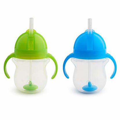Picture of Munchkin Click Lock Weighted Straw Cup, 7 Ounce, Blue/Green, Pack of 2