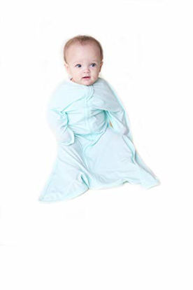 Picture of SleepingBaby Poly Zipadee-Zip Swaddle Transition Baby Swaddle Blanket with Zipper, Cozy Baby Sleep Sack Wrap (Large 12-24 Months | 26-34 lbs, 33-37 inches | Classic Mint)