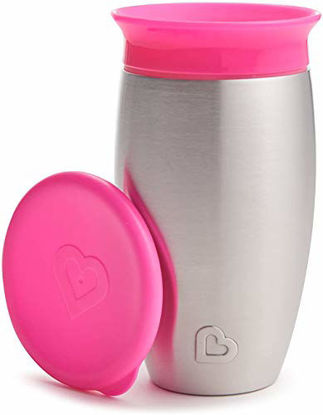 Picture of Munchkin Miracle Stainless Steel 360 Sippy Cup, Pink, 10 Ounce