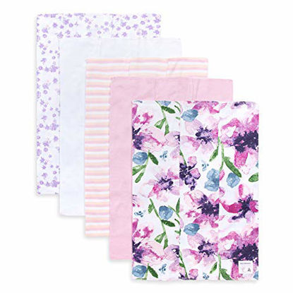 Picture of Burt's Bees Baby - Burp Cloths, 5-Pack Extra Absorbent 100% Organic Cotton Burp Cloths (Watercolor Daylily) (LY27007-LLM-OS-H)