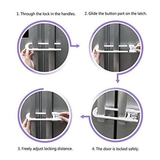 GetUSCart Adoric Sliding Locks, U Shaped Baby Safety Locks