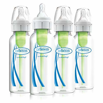 Picture of Dr. Brown's Baby Bottle, Options+ Anti-Colic Narrow Bottle, 8 Ounce (Pack of 4)