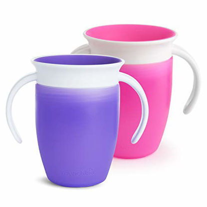 Picture of Munchkin Miracle 360 Trainer Cup, Pink/Purple, 7 Oz, 2 Count
