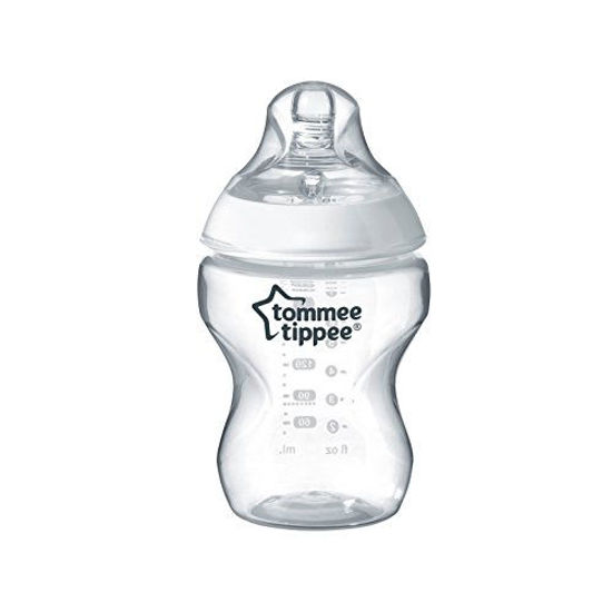 Picture of Tommee Tippee Closer to Nature Baby Bottle, Anti-Colic, Breast-like Nipple, BPA-Free - Slow Flow, 9 Ounce (1 Count)