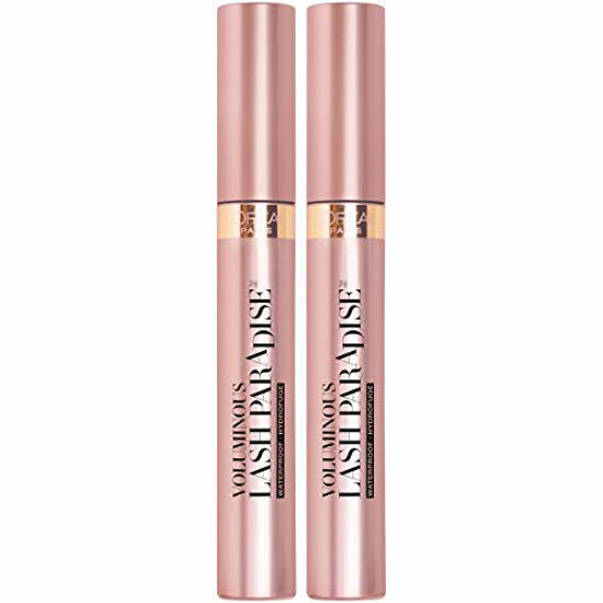 Picture of L'Oreal Paris Voluminous Makeup Lash Paradise Waterproof Mascara, Voluptuous Volume, Intense Length, Feathery Soft Full Lashes, No Smudging, No Clumping, Black, 0.25 Fl Oz (Pack of 2)