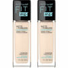 Picture of Maybelline Fit Me Matte + Poreless Liquid Foundation Makeup, Porcelain, 2 COUNT Oil-Free Foundation