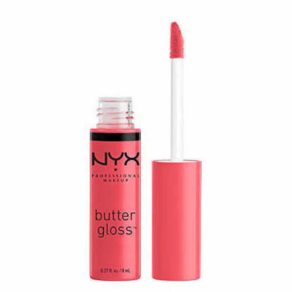 Picture of NYX PROFESSIONAL MAKEUP Butter Gloss - Sorbet (Vibrant Coral), Non-Sticky Formula