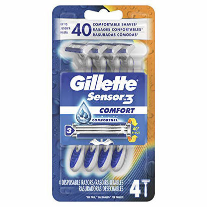Picture of Gillette Sensor3 Smooth Shave Disposable Razor, 4 Count