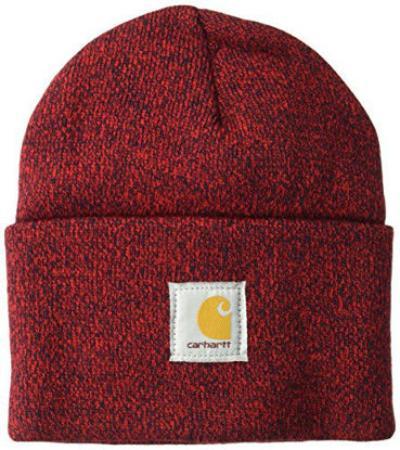Picture of Carhartt Men's Knit Cuffed Beanie, Red/Navy, One Size