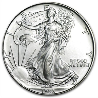 Picture of 1993 American Silver Eagle .999 Fine Silver Dollar Uncirculated US Mint with Our Certificate of Authenticity