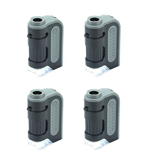 Picture of Carson MicroBrite Plus 60x-120x Power LED Lighted Pocket Microscope - Set of 4 (MM-300MU)