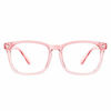 Picture of TIJN Blue Light Blocking Glasses for Women Men Clear Frame Square Nerd Eyeglasses Anti Blue Ray Computer Screen Glasses (Pink)