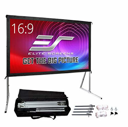 Picture of Elite Screens Yard Master 2, 120-inch Outdoor Indoor Projector Screen with Stand 16:9, Fast Easy Snap On Set-up Freestanding Portable PVC Movie Theater Cinema Foldable Front Projection 120 | OMS120H2