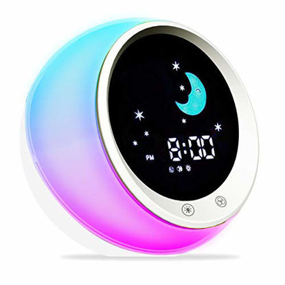 Picture of I·CODE Time to Wake Alarm Clock for Kids, Children's Sleep Trainer, Kids Wake Up Light, Sleep Sound Machine
