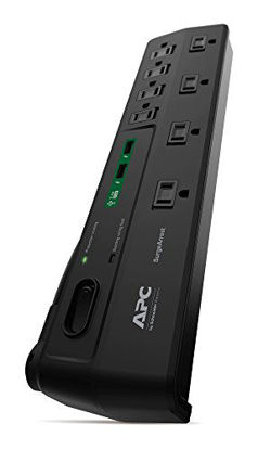Picture of Power Strip with USB Charging Ports, Surge Protector P8U2, 2630 Joules, Flat Plug, 8 Outlets